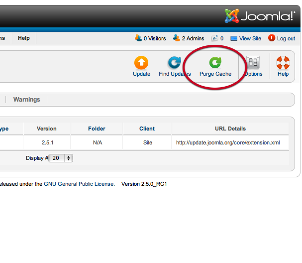 update Joomla 2