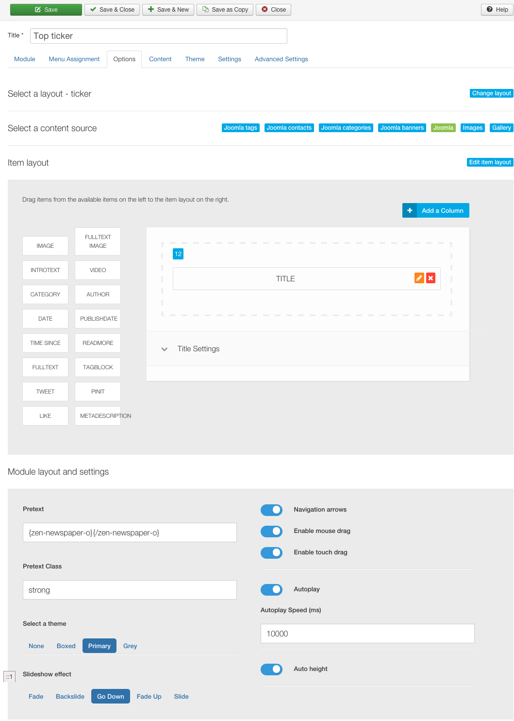 Module Options