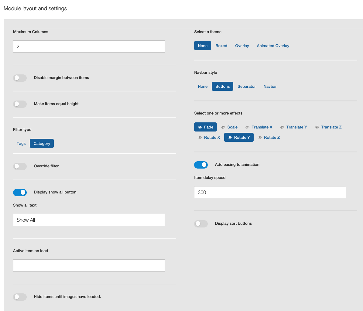 Module Options