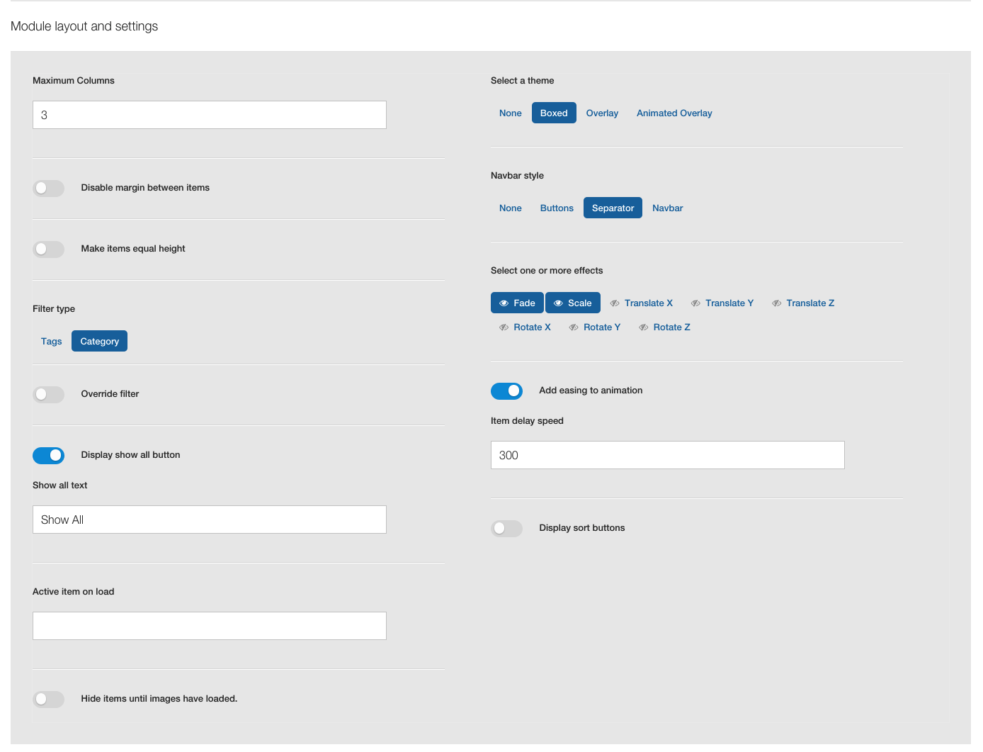 Module Options