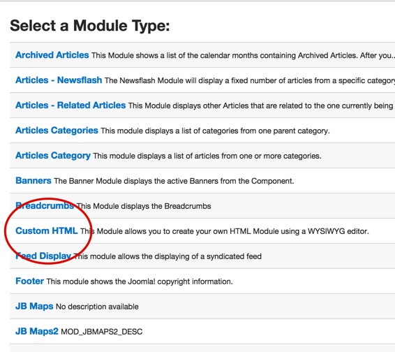 create custom html module