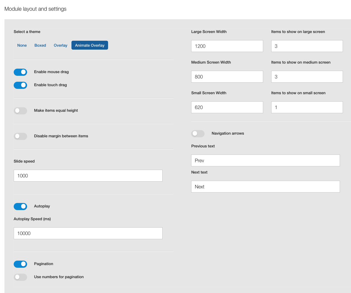 Module Options