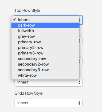 Row Style Options