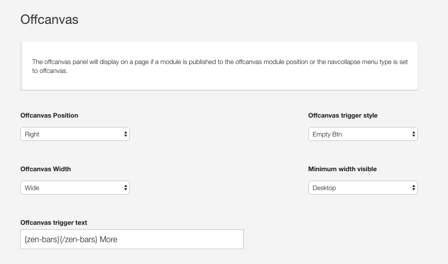 Offcanvas Settings