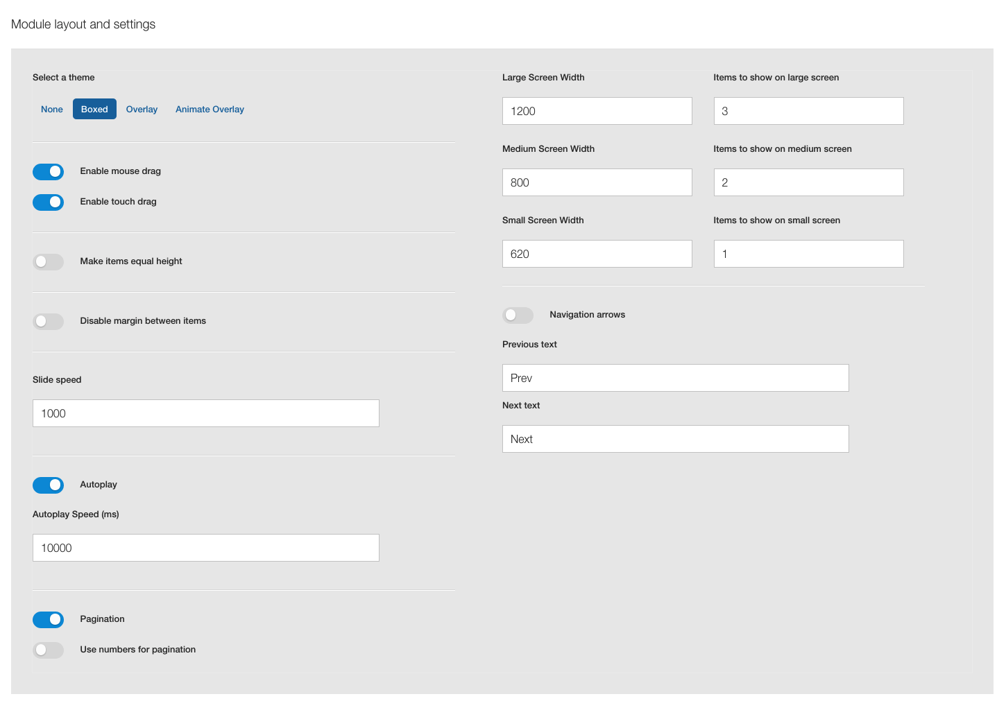 Module Options