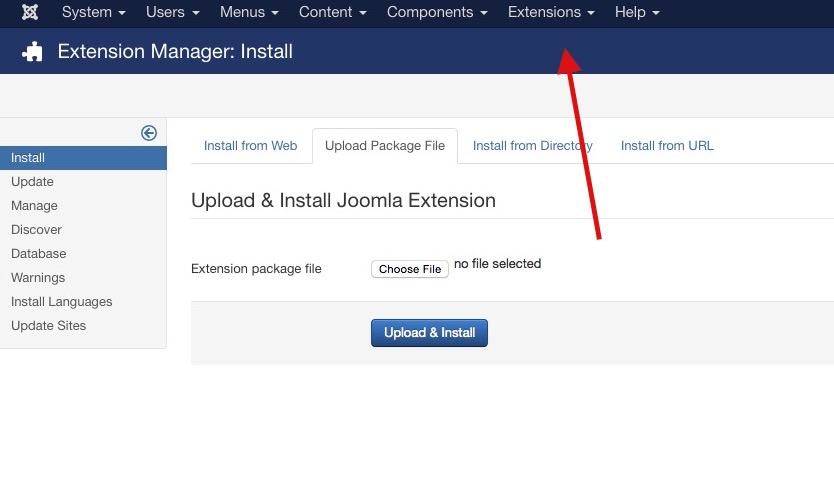 How to install a Joomla plugin step 1