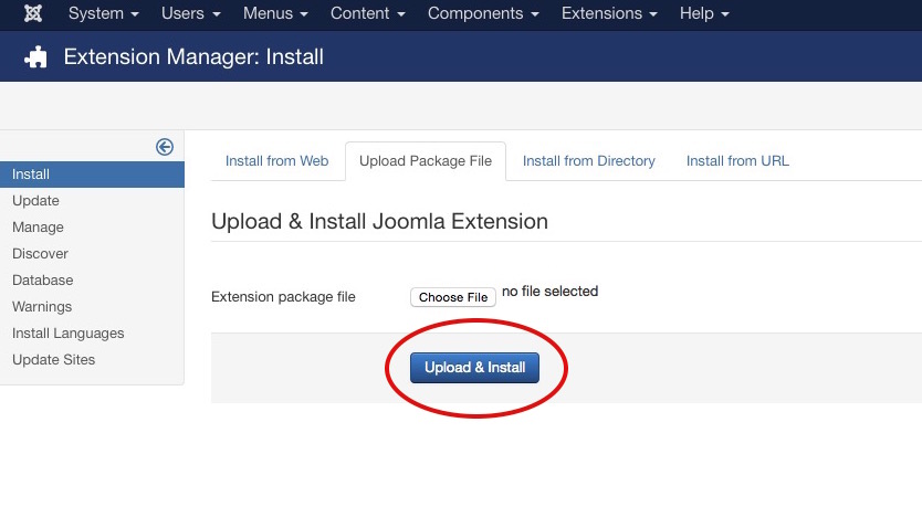 How to install a Joomla plugin step 3