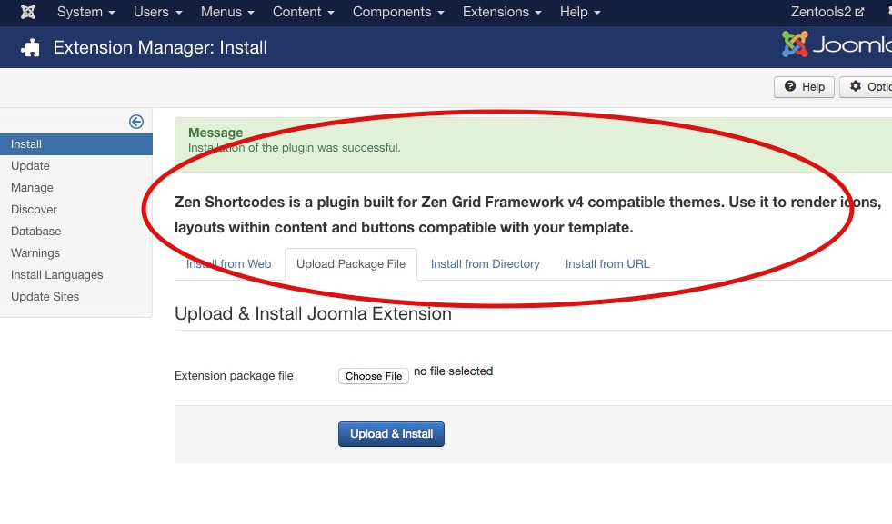 How to install a Joomla plugin step 4